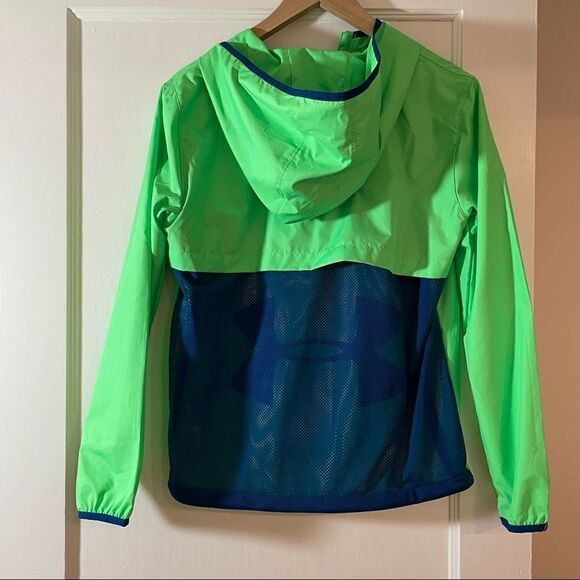 Sackpack Full Zip Jacket windbreaker neon green and blue youth large NWOT - Picture 8 of 16